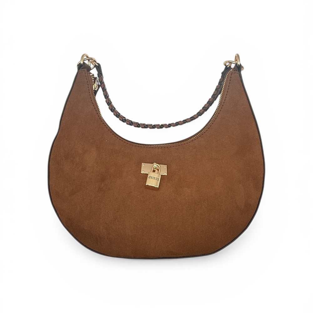 Guess Brown Suede Hobo Bag